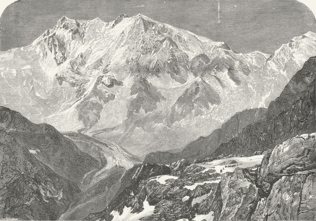 SWITZERLAND. Monte Rosa Moro 1891 old antique vintage print picture